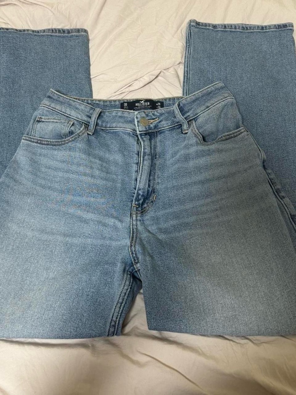 Hollister Light Blue High-Rise Straight Jeans